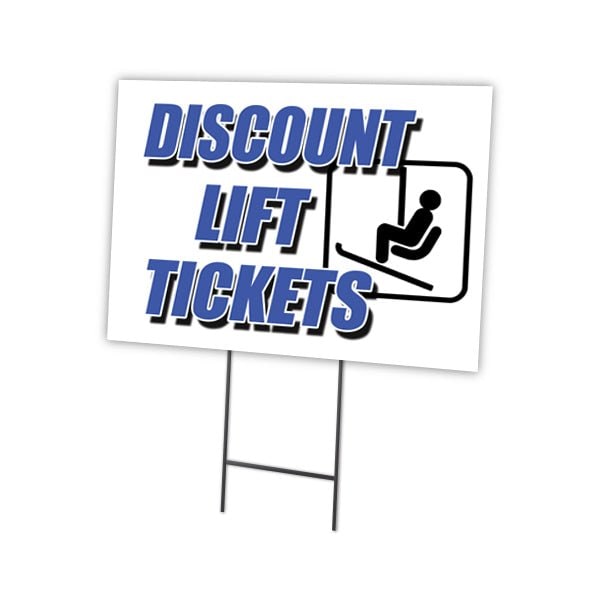 Signmission Discount Lift Tickets Yard & Stake outdoor plastic coroplast window, C-1824 Discount Lift Tickets C-1824 Discount Lift Tickets - main